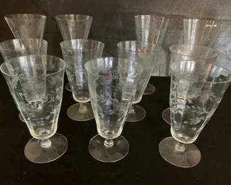 WR131Vintage Etched Glassware
