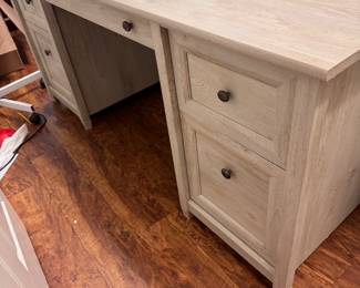 Executive desk, light gray, barely used $250.