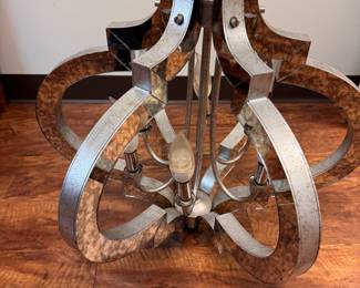 Chandelier with mirror finish and mercury glass accents $450