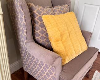 Pair of wing chairs suitable for bedroom or living space $300