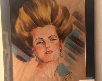 Original Cardwell Higgins pastel illustration  signed and dated 8/15/43 lower left
