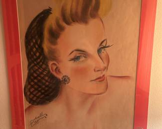 Original Cardwell Higgins pastel illustration  signed and dated 8/15/43 lower left