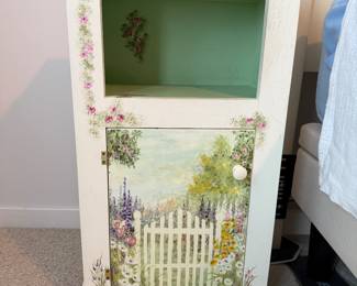 Floral painted side table