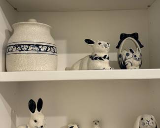 Potting shed Dedham porcelain rabbits