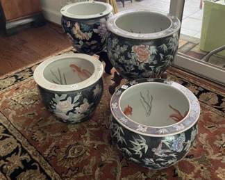 4pcs Floral Design Fish Bowls