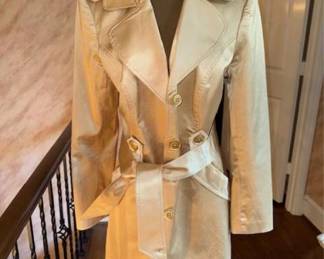 Cahce Gold Trench Coat Sheen Finish