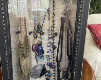 Shadow Box with costume jewelry