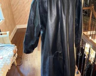 Brandon Thomas Black Leather Trench Coat