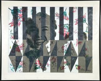 ANDRE LANOUX (20TH/21ST CENTURY) ACRYLIC MIXED MEDIA | Jean’s Short Haircut. Acrylic, mixed media, on paper. 19.5 x 25.5 in sight. Labeled on verso - h. 24.25 x w. 30.25 in