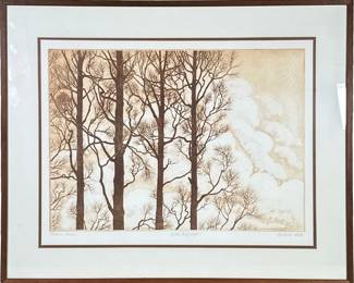 MICHAEL VOLPE (20TH CENTURY) Signed Lithograph | Autumn Clouds. Penciled artist proof bottom middle and edition 8/20.
Penciled signature bottom right. 18.25 in by 24.25 in sight. - h. 24.75 x w. 30.75 in
