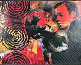 ANDRE LANOUX (20TH/21ST CENTURY) POP ART |
Vintage abstract oil painting. Oil on canvas. Signed lower right & on verso - h. 24 x w. 32 in