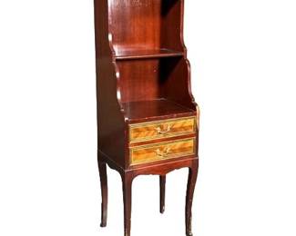 Marble Top Side Cabinet | Having marble top with 2 open shelves over 2 drawers - h. 43 x w. 14 x d. 11.6 in