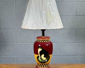 CAT VASE LAMP | Ceramic glazed lamp with cat figure
Dimensions: h. 29 x dia. 7.5 in