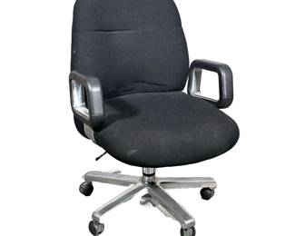 MADISON FURNITURE OFFICE CHAIR | Black upholstered adjustable office chair - h. 37 x w. 25 x d. 22 in