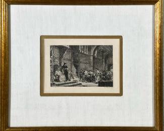 EUGENE DELACROIX (18TH/19TH CENTURY) ANTIQUE FRENCH LITHOGRAPH | Les Deux Foscari
Labeled on verso. 5 x 7 in. Sight. Signed and titled at bottom - h. 13 x w. 14.75 in