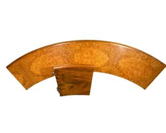 BURLWOOD BAR TOP | Curved burl wood bar top with hinged door - h. 3 x w. 21 x l. 132 in (including door)