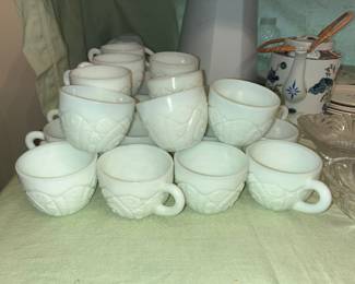 McKee Concorde milk glass cups