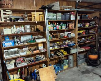 Large cabinets full of misc. tools, hardware, etc.