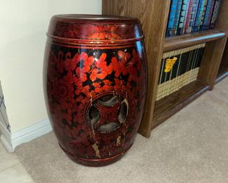 Japanese stoneware drum stool
