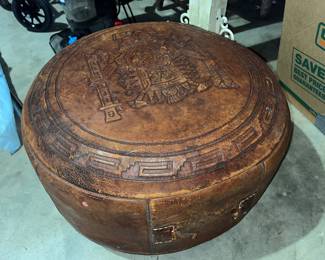 Mexican leather footstool