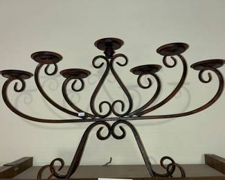 Wrought iron candleholder centerpiece