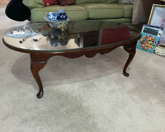 Oval cherry coffee table