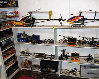 Large Lot of Align Radio Control Helicopters & Parts Align T-Rex 700 & Nitro & 600 Parts Engines, Controllers, Blades, Roters, Tools, Etc. Nitro Kit w/Servos