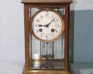 19th Century French A.D. Mougin Clock Four Glass Striking Mantle Clock c.1870
