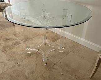 Lucite base glass topped table