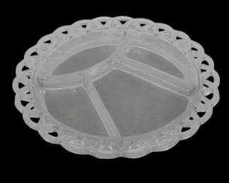 Imperial Glass Crocheted Crystal Divided Dish
