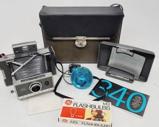 Polaroid 340 Land Camera W/Case & Accessories