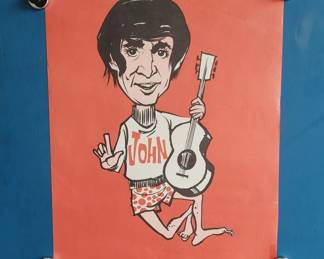 Beatles John Lennon 1965 Caricature Poster