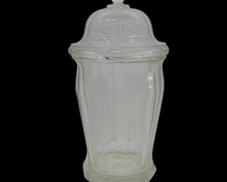 Vintage Decagon Glass Apothecary Jar With Lid