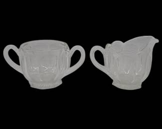 Matching Cream & Sugar Set Thick Glass