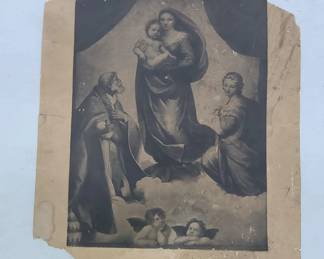 Antique La Madonna Di San Sisto Raphael Print