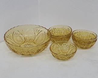 Anchor Hocking Amber Depression Glass Bowl