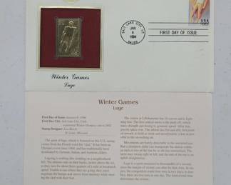1994 22KT Gold First Issue Olympics 29 cent Stamp