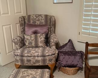 Wingback Chair with Ottoman 