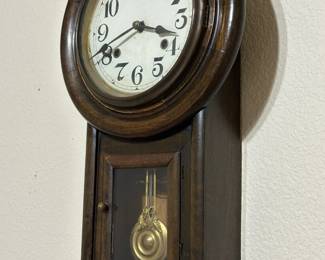 Antique Japanese Schoolhouse Wall Clock 