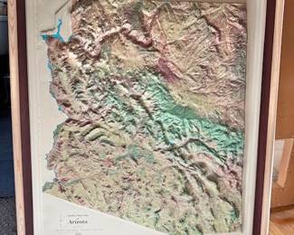 vintage 3D Arizona map