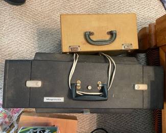 vintage Magnavox stereo and a Hermes typewriter