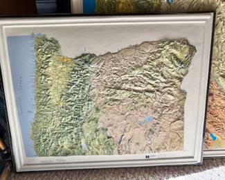 vintage 3D Oregon map