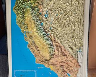 vintage 3D California map