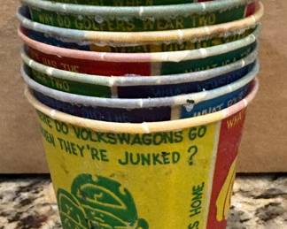 1960s Dixie waxed cups with riddles