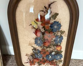 ARCHED & DOME SHAPE FRAMED FLORAL ART