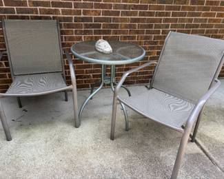 PAIR OF CHAIRS & TABLE