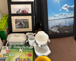 Framed art (photos) dishes & activity books