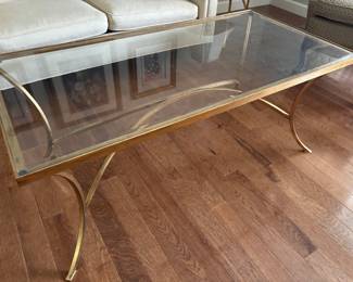 COFFEE TABLE - BRASS & GLASS