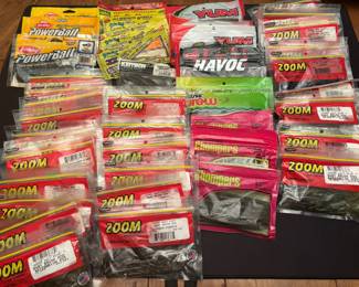 OVER 40 PACKAGES OF PLASTIC BAIT