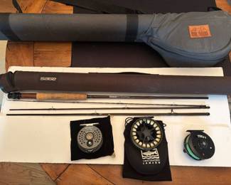 SAGE 8'3" 4 PC. ROD & 3 FLY REELS - DUAL FLY ROD CARRY CASE